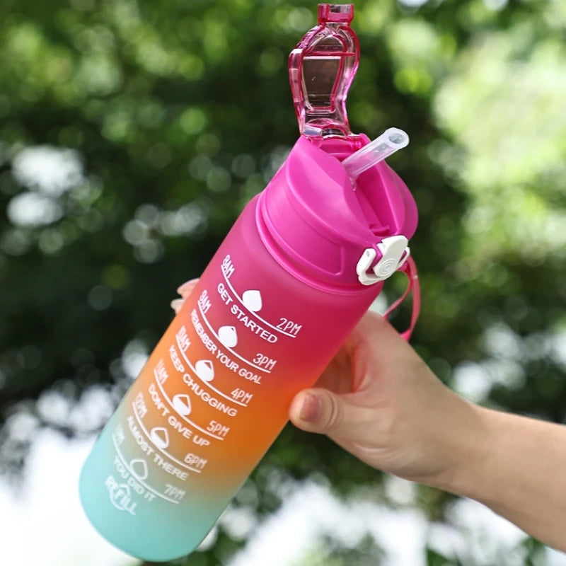 Capilorix 800ML large capacity sports water bottle with leak-proof plastic design, featuring measurement scale for travel and fitness use.