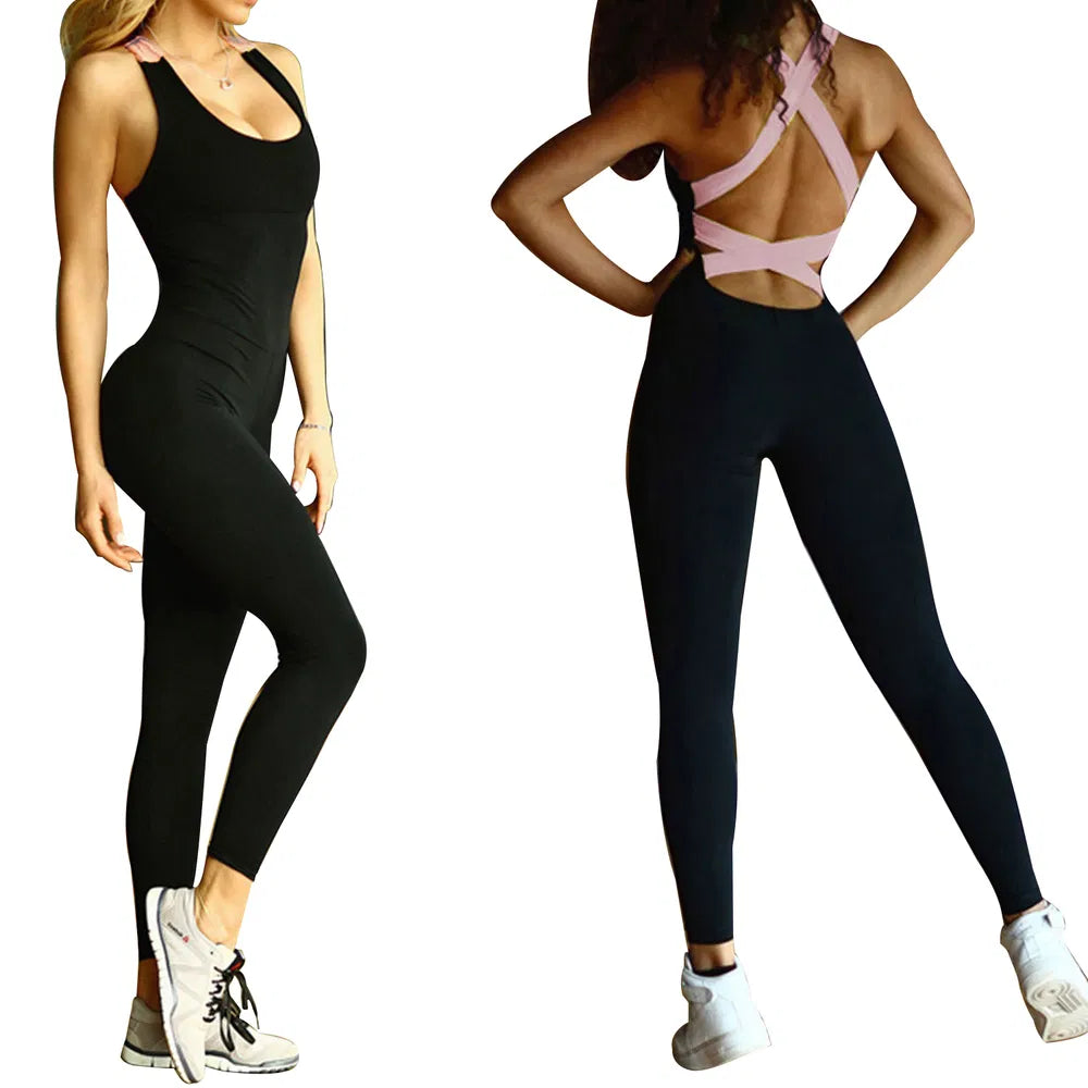 Women’s Capilorix activewear yoga jumpsuit with fitted design, sleeveless style, and breathable fabric for workout and gym fitness.