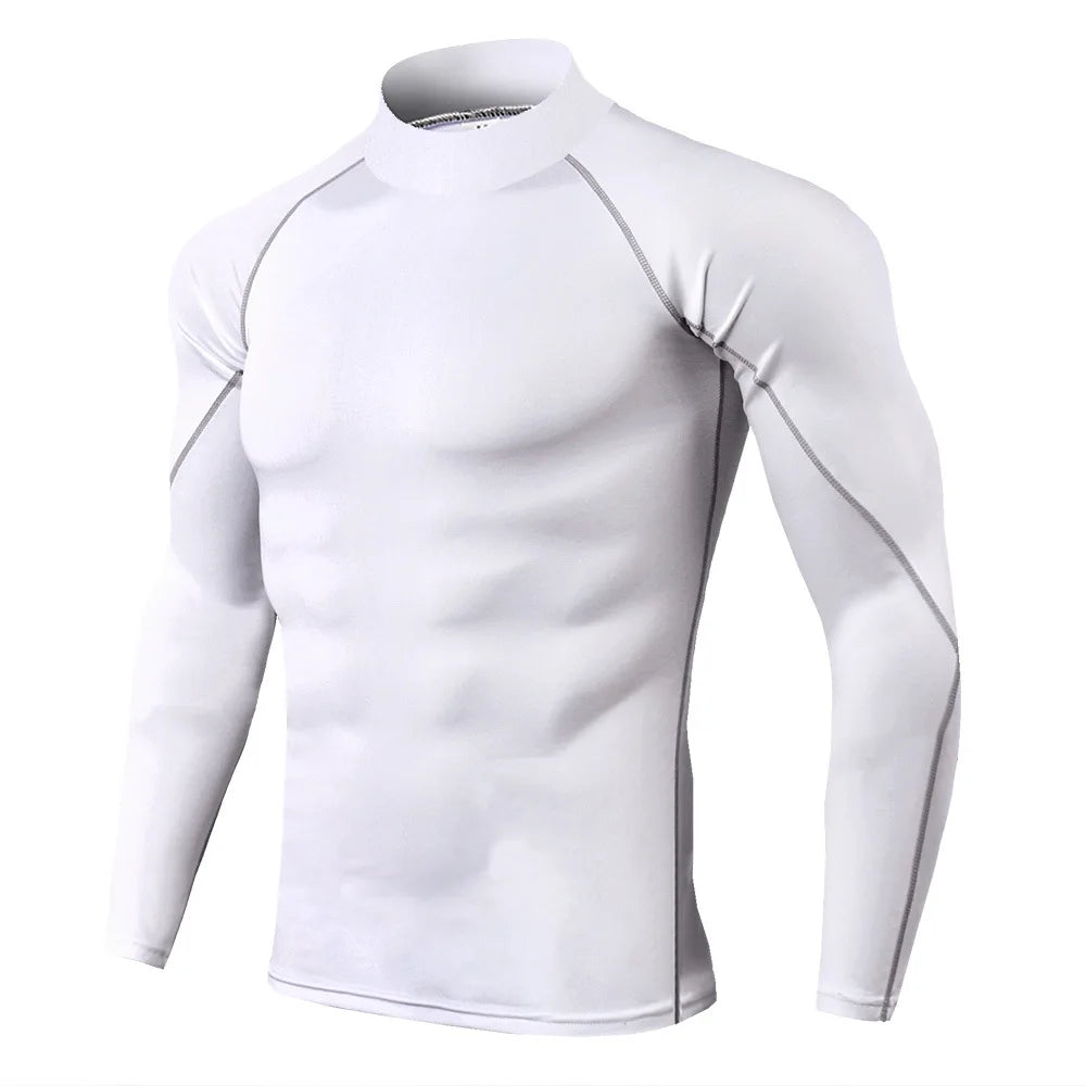 Capilorix men's sport T-shirt, quick-dry long sleeve compression top ideal for bodybuilding, running, and fitness workouts.
