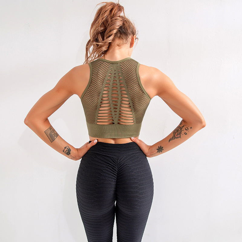 Women Sports Bra Sexy Brathable Mesh Sports Top Capilorix