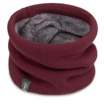 Capilorix knitted neck warmer sports scarf for women and men, soft, thick winter face cover for skating, running, hiking, and outdoor cold.