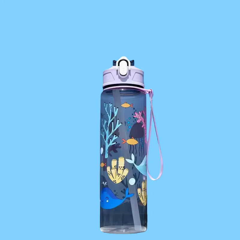 Capilorix 800ml sports water bottle with time scale, leak-proof, BPA-free, 27oz hydration bottle for active use