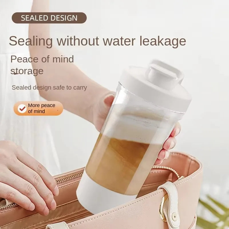 Capilorix portable electric blender cup for milk, protein, and powder mixing, suitable for home, travel, outdoor, and gym use.