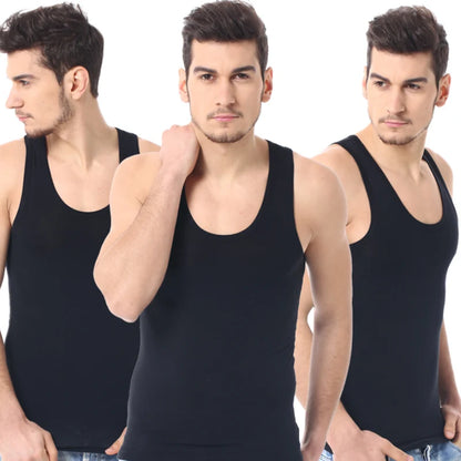 Capilorix Four Seasons men's cotton Joker vest, sleeveless casual T-shirt, simple fit sports fitness shirt for teenagers and middle-aged men