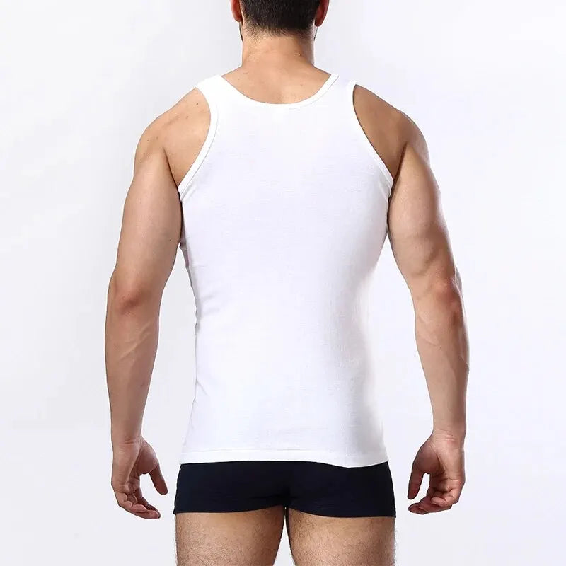 Capilorix men's sleeveless cotton joker vest, casual sports fitness T-shirt for teens and middle-aged, simple fit, four seasons wear