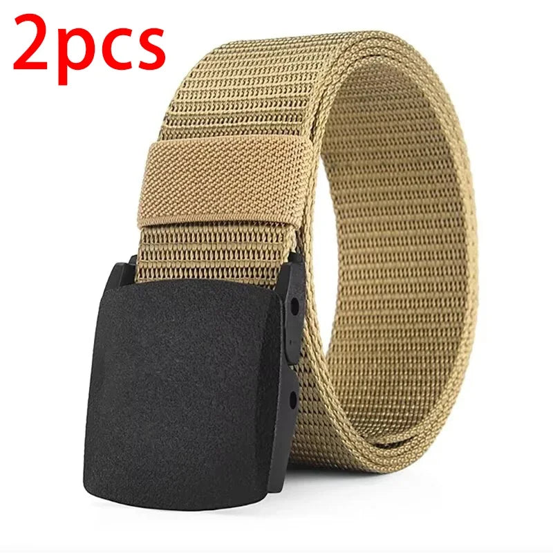 Capilorix men's outdoor casual canvas belt with metal-free nylon tactical design, suitable for training, sports, pants, and jeans.