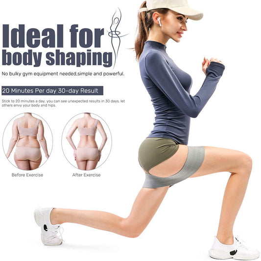 Capilorix fitness elastic band hip ring for activewear jumpsuits, used for resistance training and workout enhancement.