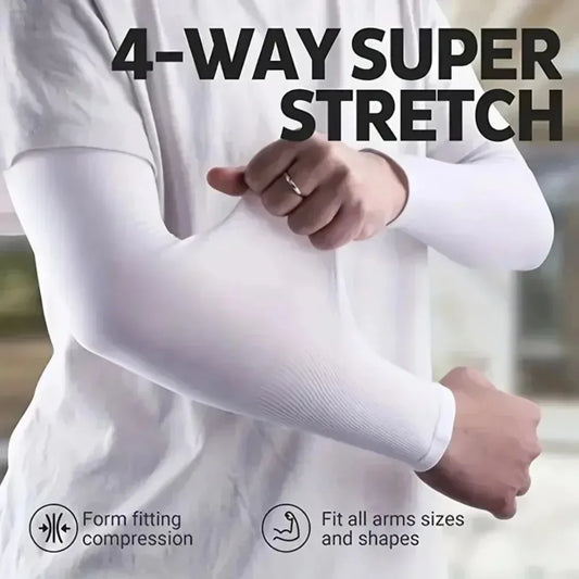 Capilorix UV arm sun sleeves in black, breathable and lightweight, designed for outdoor sports, driving, hiking, and summer activities.