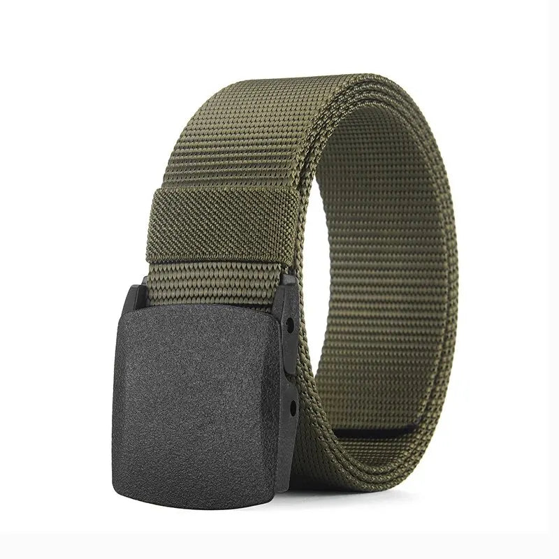 Men's outdoor casual canvas belt by Capilorix, metal-free nylon tactical belt suitable for pants, jeans, and sports activities.