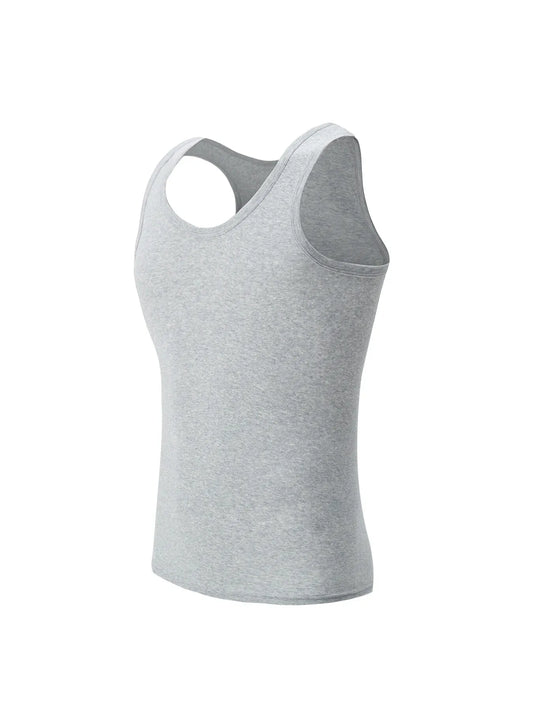 Capilorix Four Seasons men's cotton sleeveless Joker vest, casual fit sports fitness T-shirt for teenagers and middle-aged adults.