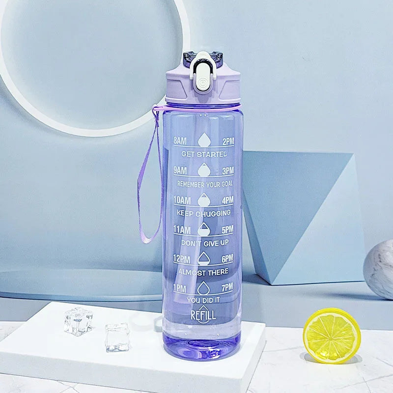Capilorix 800ML large capacity sports water bottle with leak-proof plastic design, featuring measurement scale for travel and fitness use.