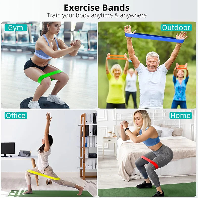 Capilorix resistance bands set with elastic loops for yoga, leg, hip, squat, and dance exercises, ideal for fitness training.