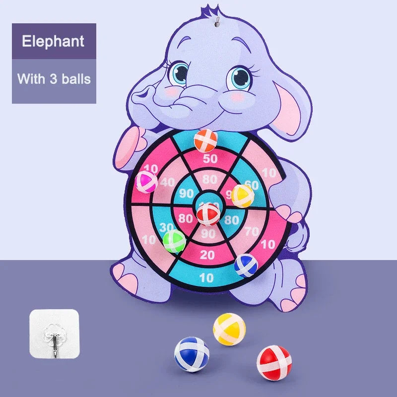 Capilorix educational dart board toy for children aged 3-7, featuring colorful sticky balls and indoor sports game setup.