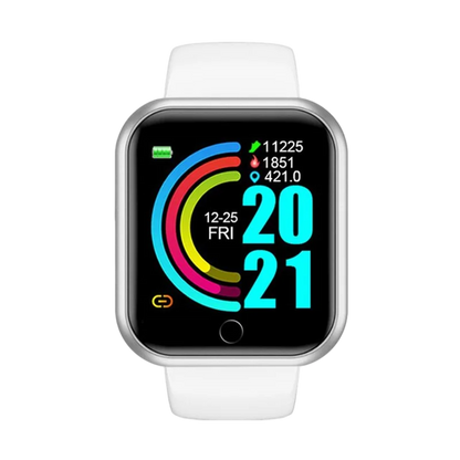 Capilorix Y68 sports smartwatch with heart rate monitor, music player, fitness tracking, and digital display on black bracelet for men and women.