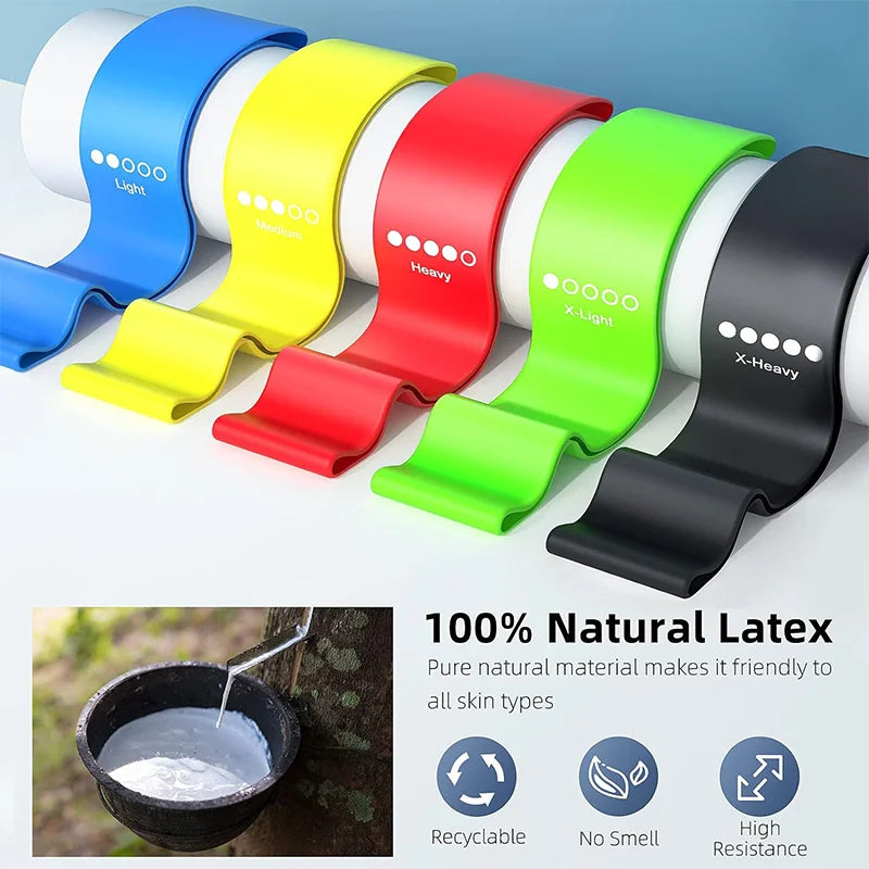 Capilorix resistance yoga band for fitness and leg exercises, featuring elastic loops for hip, squat, and stretch training.