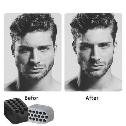 Capilorix silicone jaw exerciser and facial toner, used for jawline and neck toning, double chin reduction, and facial muscle strengthening.