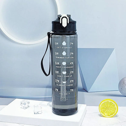 Capilorix 800ML large capacity sports water bottle in clear plastic with scale, leak-proof design for travel and fitness use