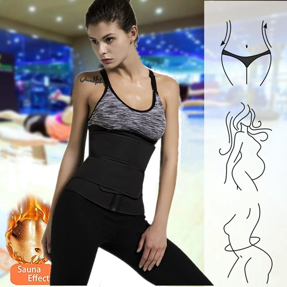 Capilorix waist trainer slimming body shaper fitness belt for weight loss, fat burning, and workout support.