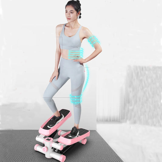 Capilorix portable home gym mini stepper with LCD display, resistance band, and workout program for effective fitness exercise