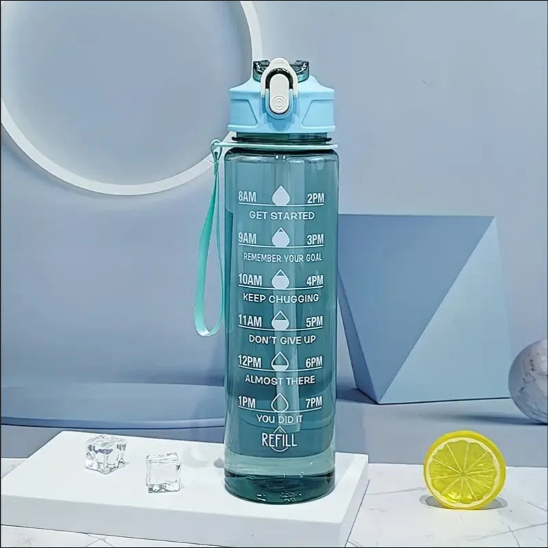 Capilorix 800ml sports water bottle with time scale, leak-proof design, BPA-free, 27oz for hydration during workouts