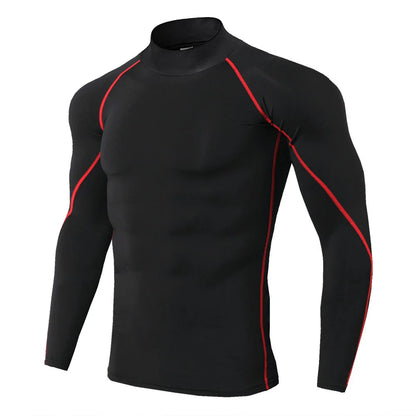 Capilorix men's sport T-shirt, quick-dry long sleeve compression top for bodybuilding, running, and gym workouts.