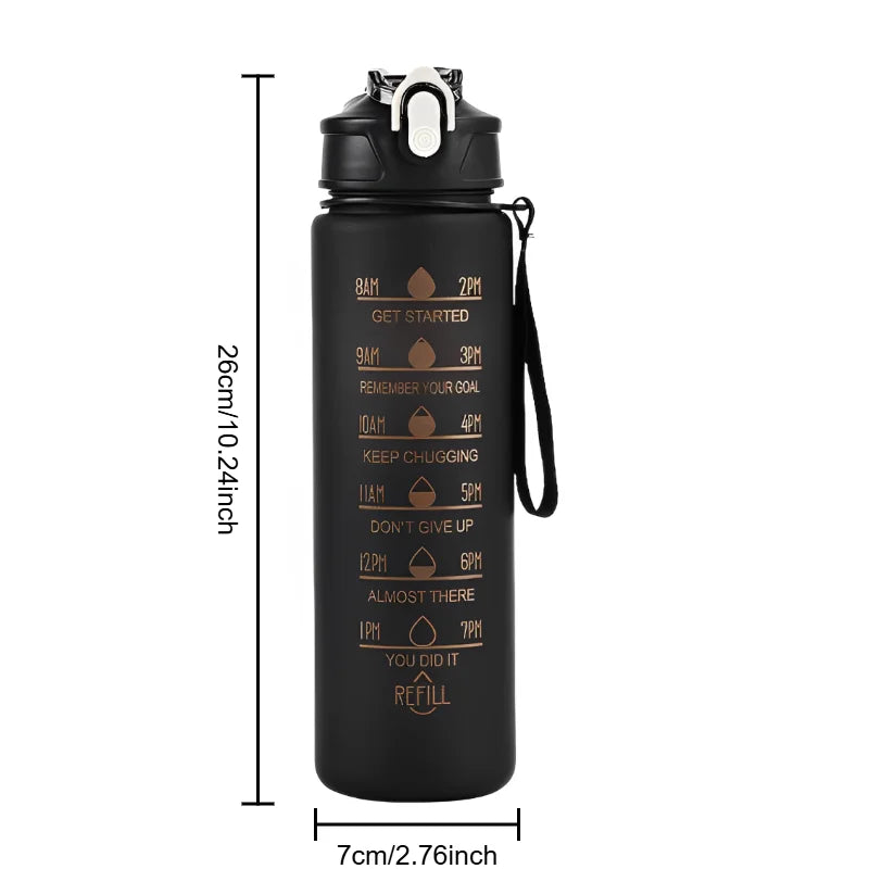 Capilorix 800ML large capacity sports water bottle with scale, leak-proof plastic drinking cup for travel and fitness use