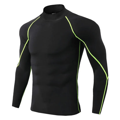 Capilorix men's sport T-shirt, quick-dry long sleeve compression top for bodybuilding, running, and fitness workouts.