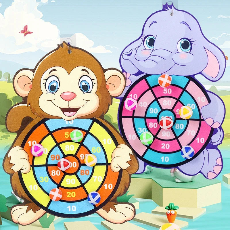 Capilorix educational dart board toy for children aged 3-7, featuring colorful sticky ball darts for indoor Montessori play.