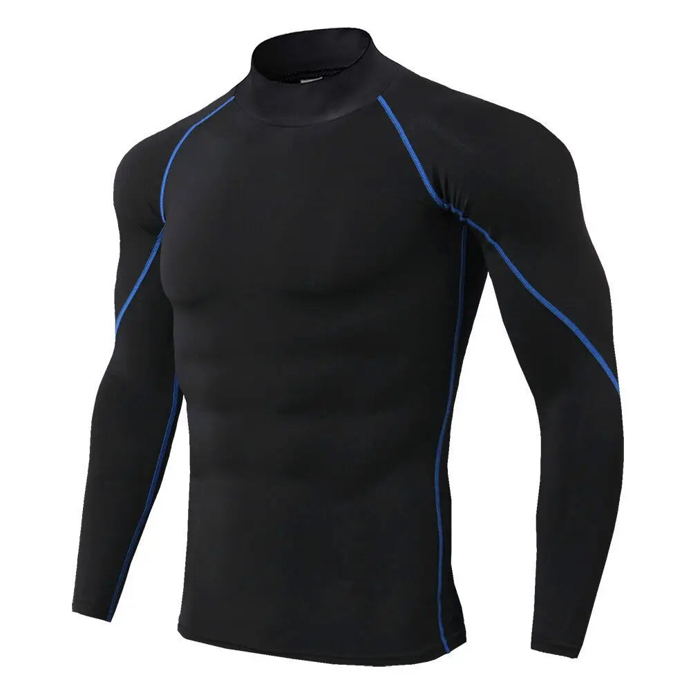 Capilorix men's long sleeve sport T-shirt, quick-dry bodybuilding and running shirt, fitted compression top for gym fitness.