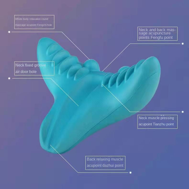 Capilorix cervical spine massage pillow showing ergonomic design for neck and shoulder relief and home traction therapy.