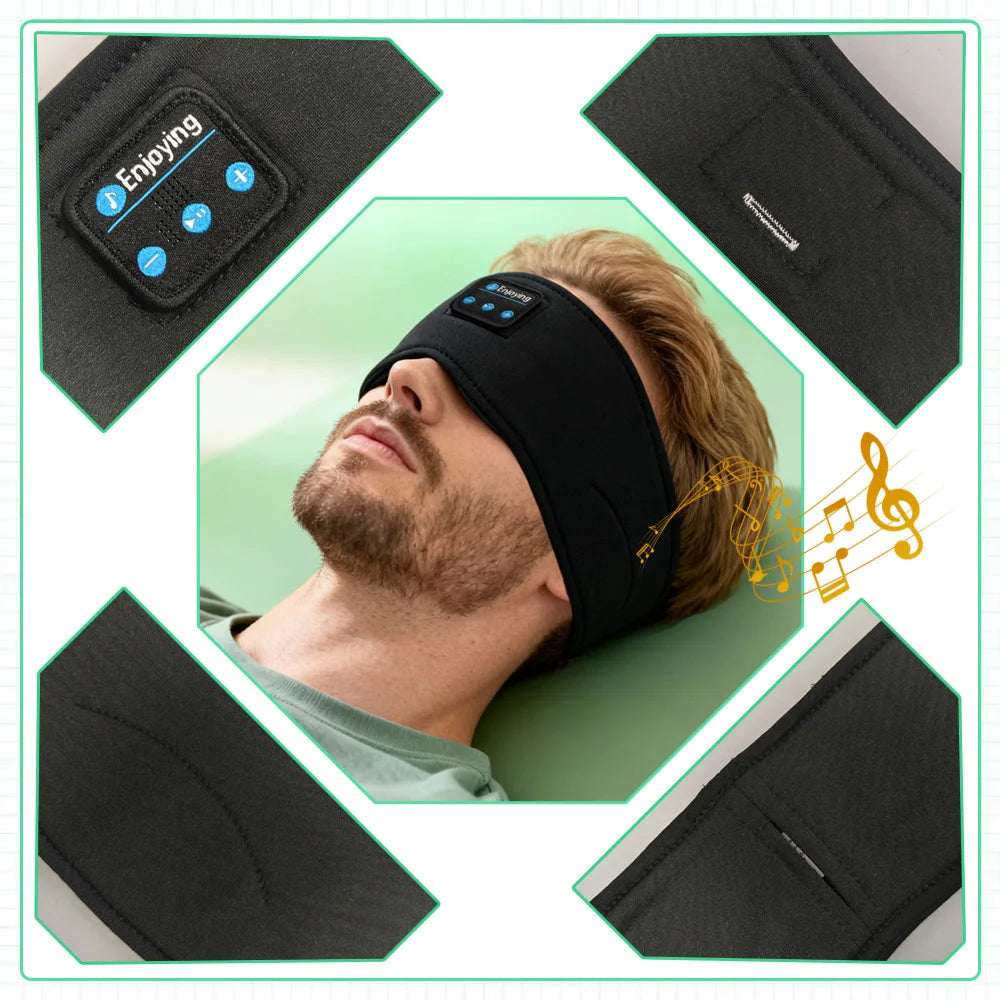 Capilorix Bluetooth sleep headset with wireless headphones and eye mask, designed for sleep, sports, and outdoor activities.