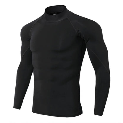 Capilorix men's sport T-shirt, quick-dry long sleeve bodybuilding running shirt, compression gym fitness tight rashguard.