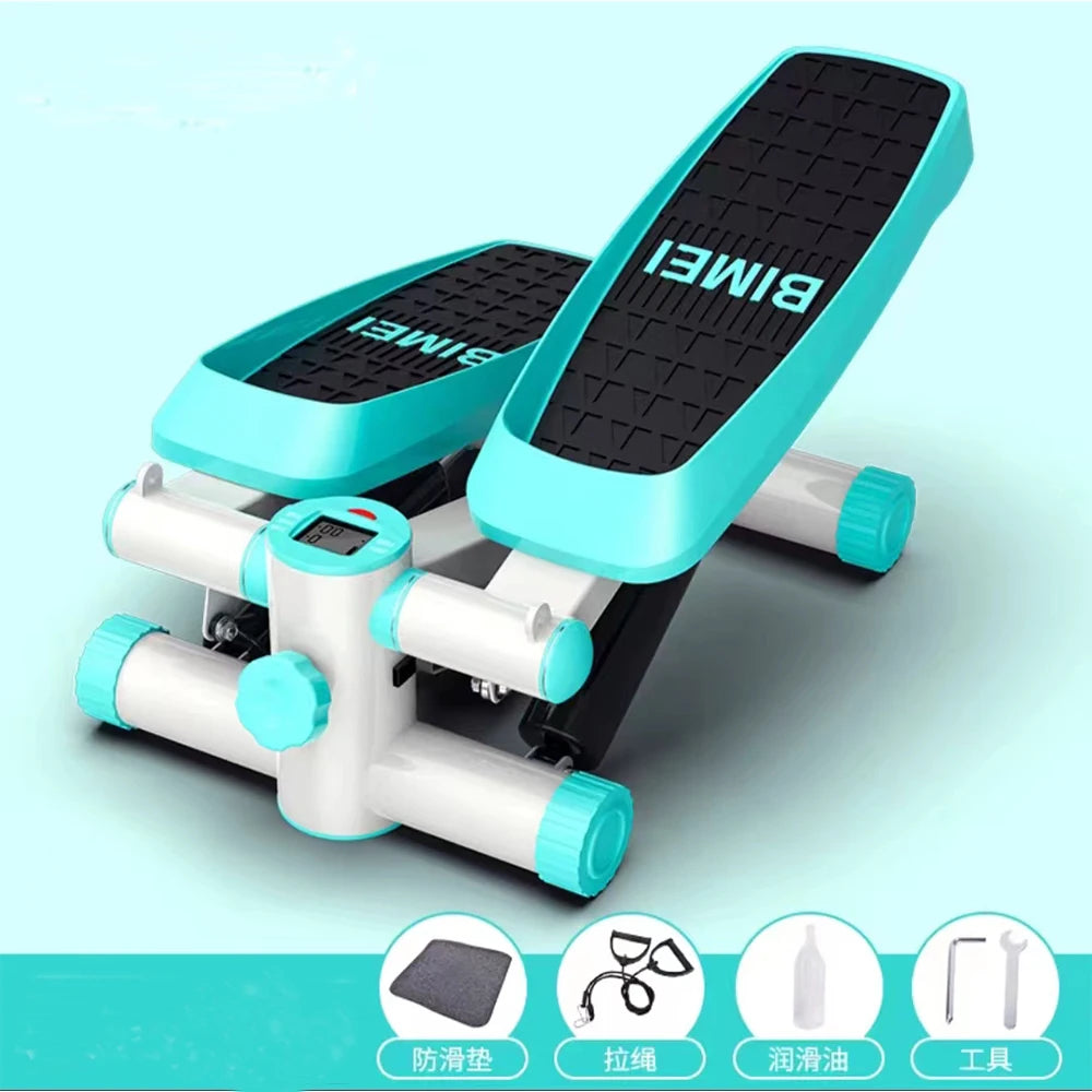 Capilorix portable home gym mini fitness stepper with LCD display and resistance band for effective workout and exercise routines.