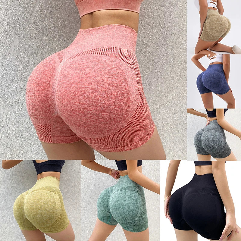 Capilorix women's high-waist cycling and jogging shorts with push-up design, suitable for yoga, fitness, and gym activities.