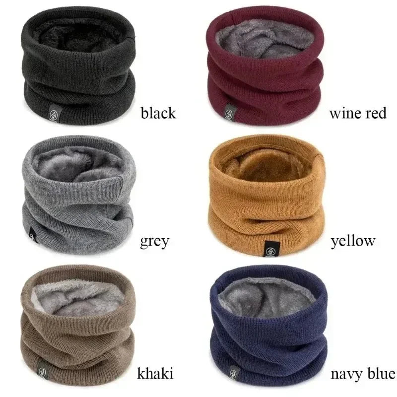 Capilorix knitted neck warmer sports scarf for women and men, soft, thick winter face cover for skating, running, and hiking.