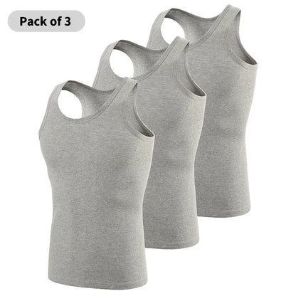 Capilorix Four Seasons men's cotton Joker vest, casual sleeveless T-shirt with simple fit for teens and middle-aged sports and fitness wear