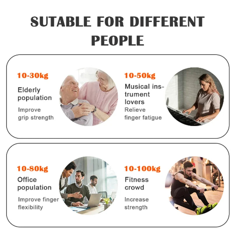 Capilorix adjustable grip strength hand exerciser with 5-150kg resistance for wrist and hand muscle recovery and fitness training.