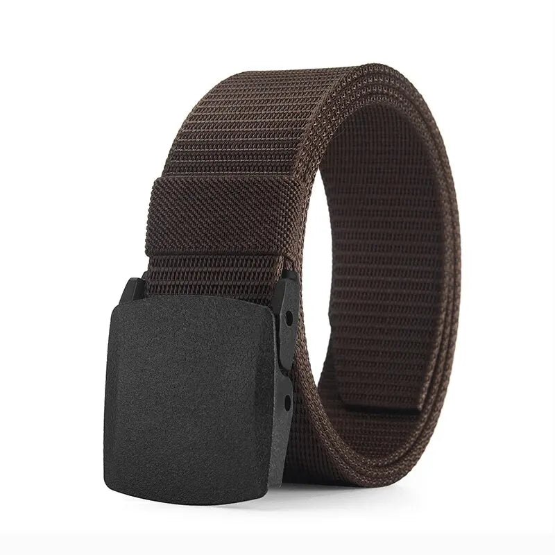 Capilorix men's outdoor casual canvas tactical belt with metal-free nylon strap, ideal for pants, jeans, and sportswear.