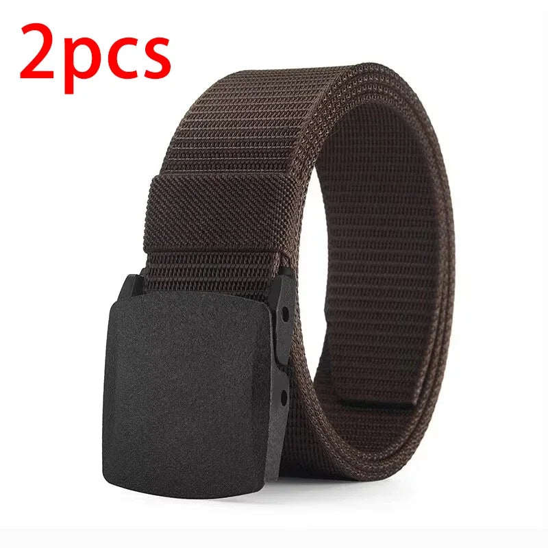 Capilorix men's casual canvas tactical belt with metal-free buckle, suitable for outdoor, training, pants, jeans, and sports wear.