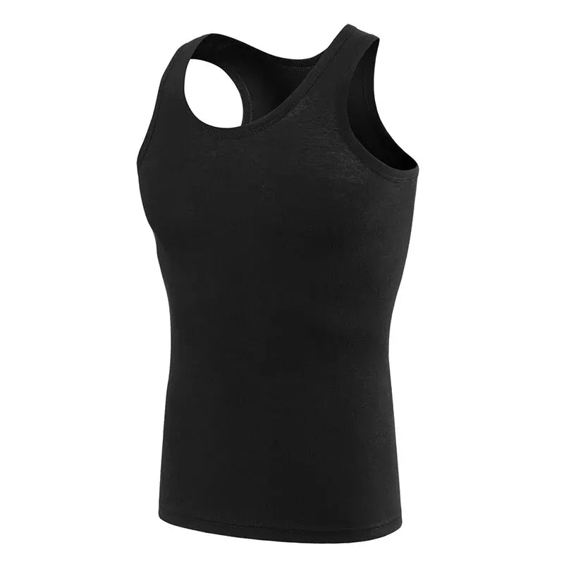 Capilorix men's cotton Joker vest, sleeveless casual T-shirt, simple fit sports fitness shirt for teenagers and middle-aged.