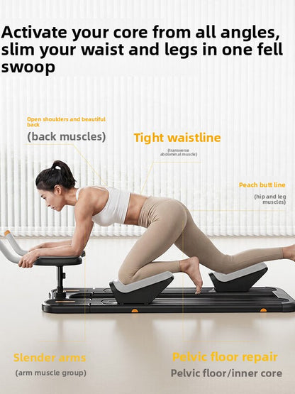 Capilorix Core & Lumbar Trainer exercise machine for waist strengthening, back relief, and weight loss, showing the device in use.