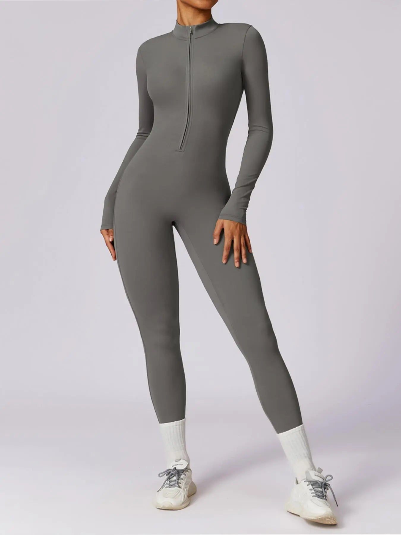 Elevate Your Workout Game with Our Comfy Zip-Up Sports Jumpsuit for Every Season! 🧘‍♀️💪 #Activewear #FitnessFashion