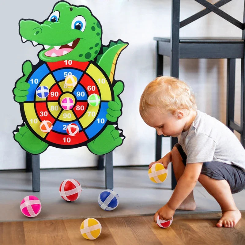 Capilorix educational dart board toy with sticky balls for children aged 3-7, designed for indoor Montessori learning and fun.