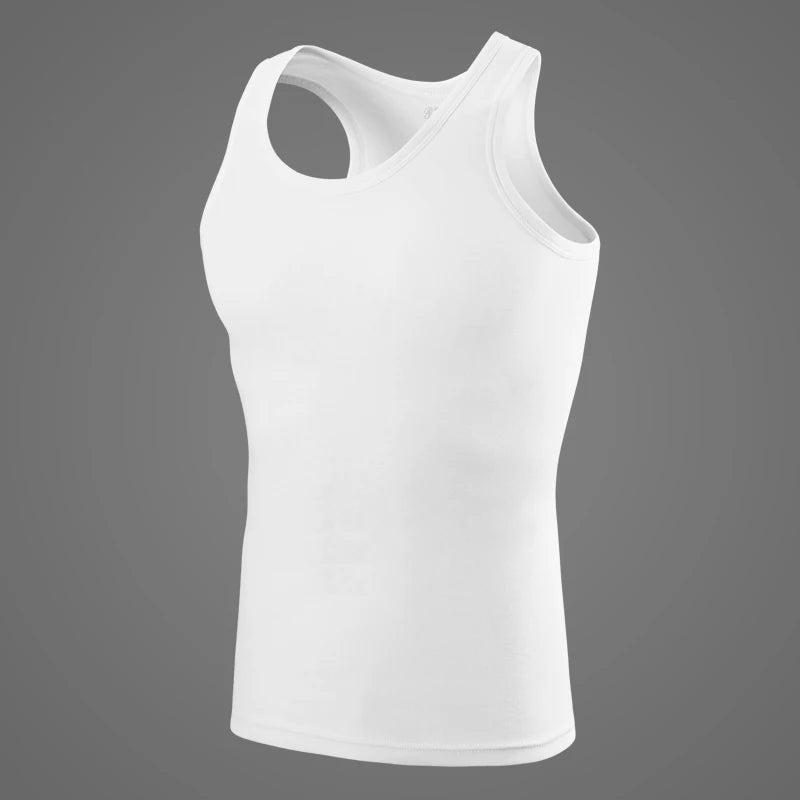 Capilorix men's cotton joker vest, sleeveless casual T-shirt with simple fit, suitable for teenagers and middle-aged fitness wear.