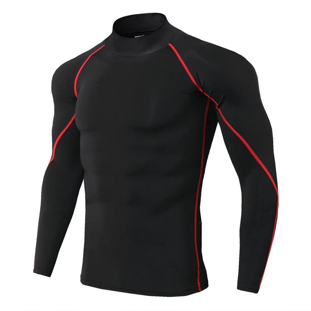 Capilorix men's sport T-shirt, quick-dry long sleeve bodybuilding and running shirt, compression fit for gym and fitness activities.