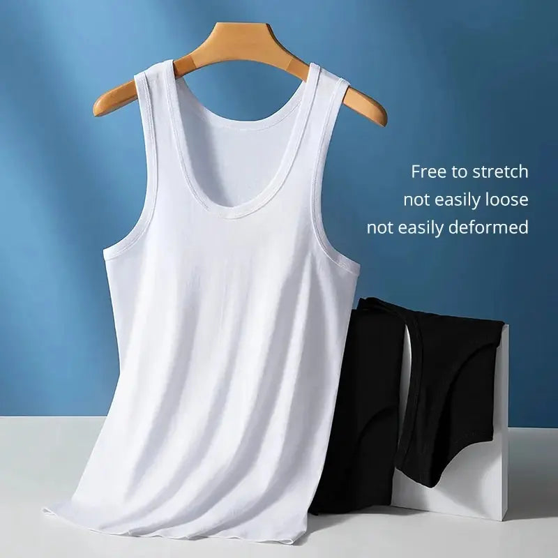 Capilorix men's cotton Joker vest, sleeveless casual T-shirt with simple fit, ideal for sports and fitness, suitable for teenagers and middle-aged.