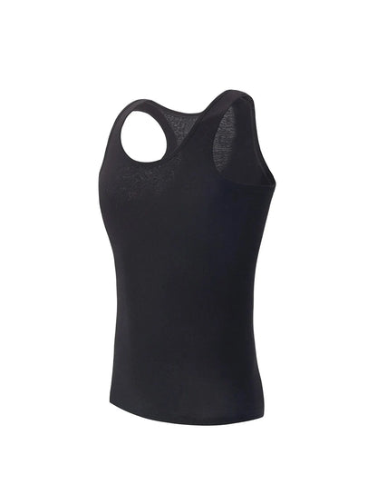 Capilorix men's cotton joker vest, casual sleeveless shirt, simple fit sports fitness T-shirt for teens and middle-aged men.