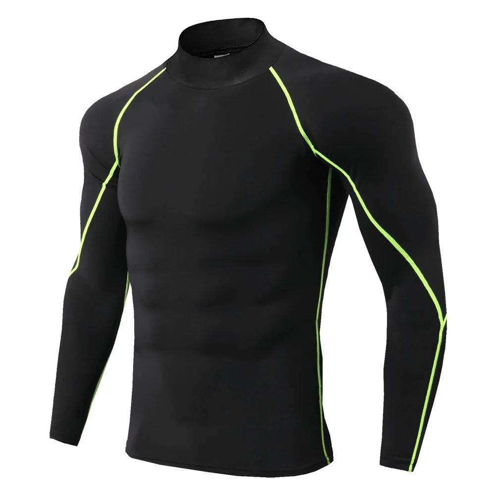 Capilorix men's sport T-shirt, quick-dry long sleeve compression top ideal for bodybuilding, running, and fitness activities.
