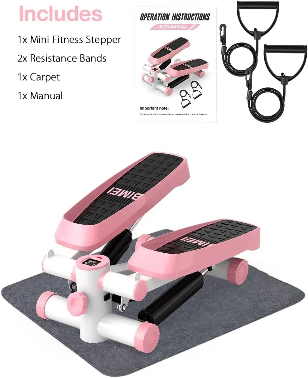 Capilorix portable home gym mini stepper with LCD display and resistance band for effective workout and fitness training.