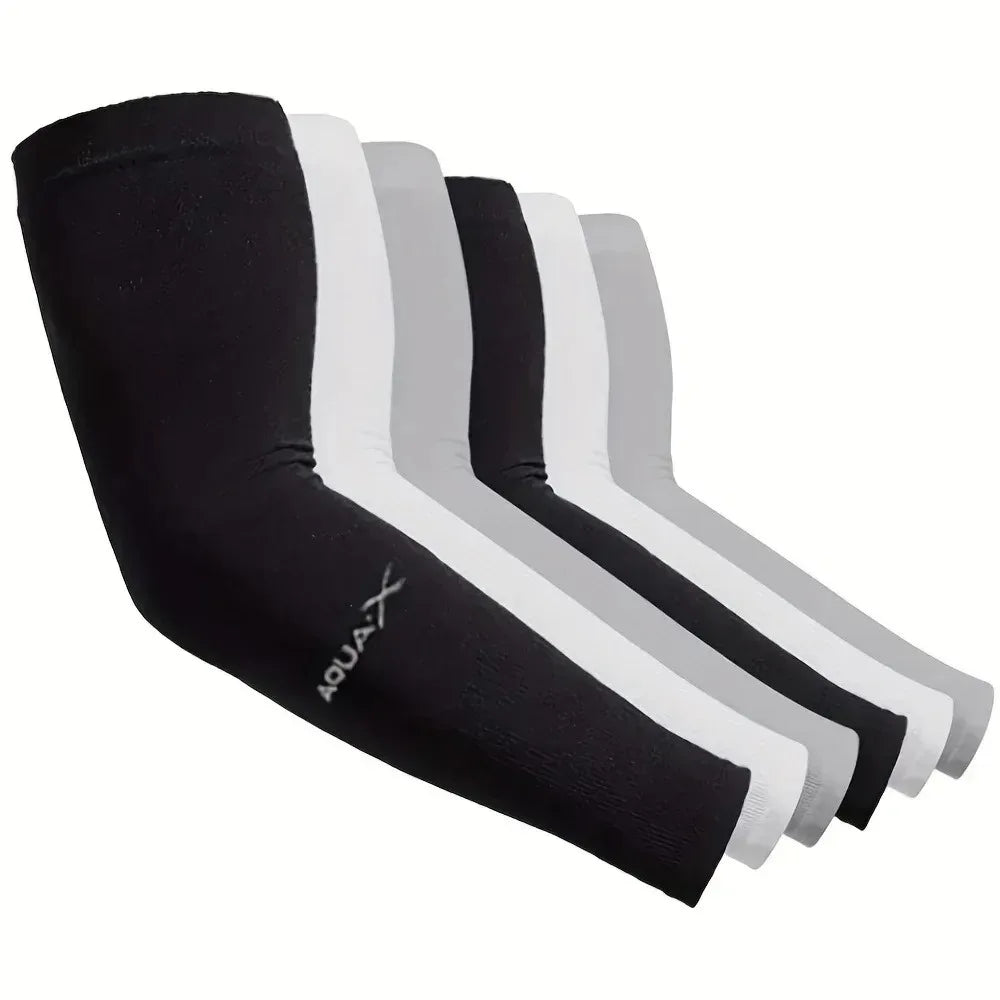 Capilorix UV arm sun sleeves, 3 pairs, breathable outdoor protection for driving, sports, hiking, and summer activities.